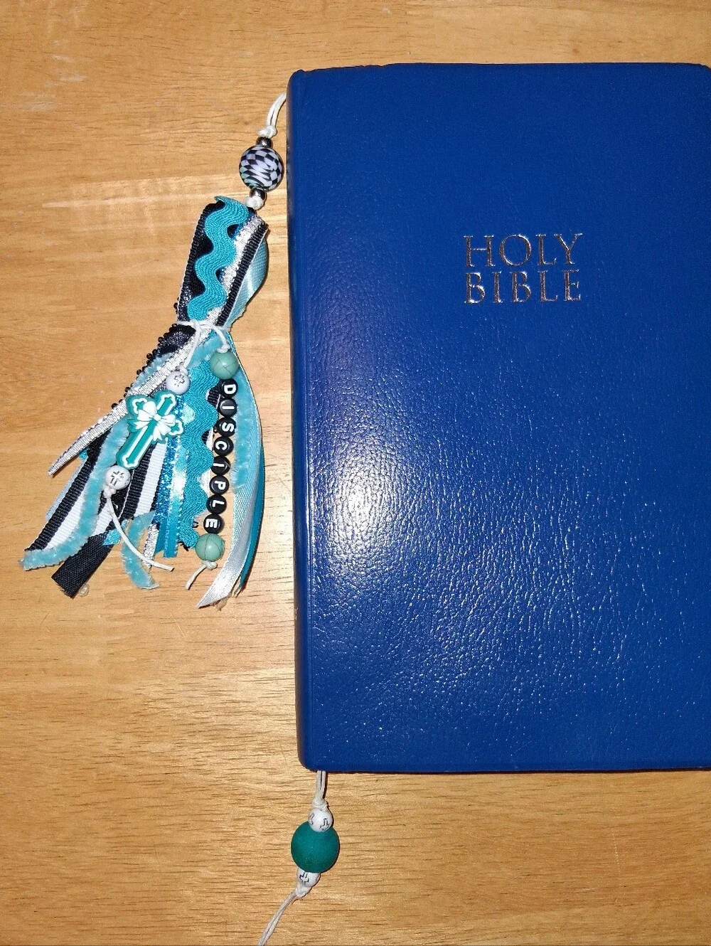 Teal Ribbon Bible Tassel Bookmark Accessory